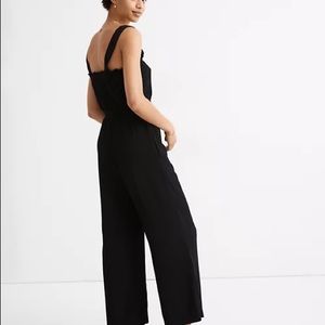 Madewell Tank Jumpsuit Ruffle Straps Sleeveless Black 0